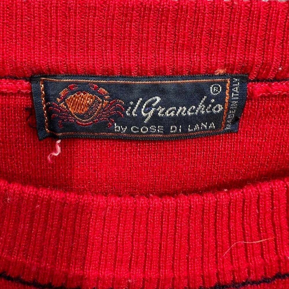 Il Granchio Cose Di Lana Italy Vintage 80s Red Wool Acrylic Sweater Size Large View 4